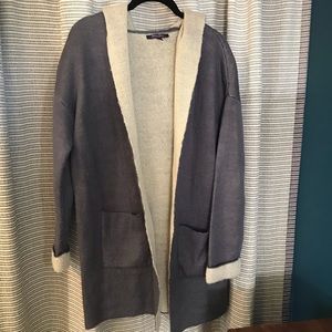 Cozy hooded “robe” style sweater